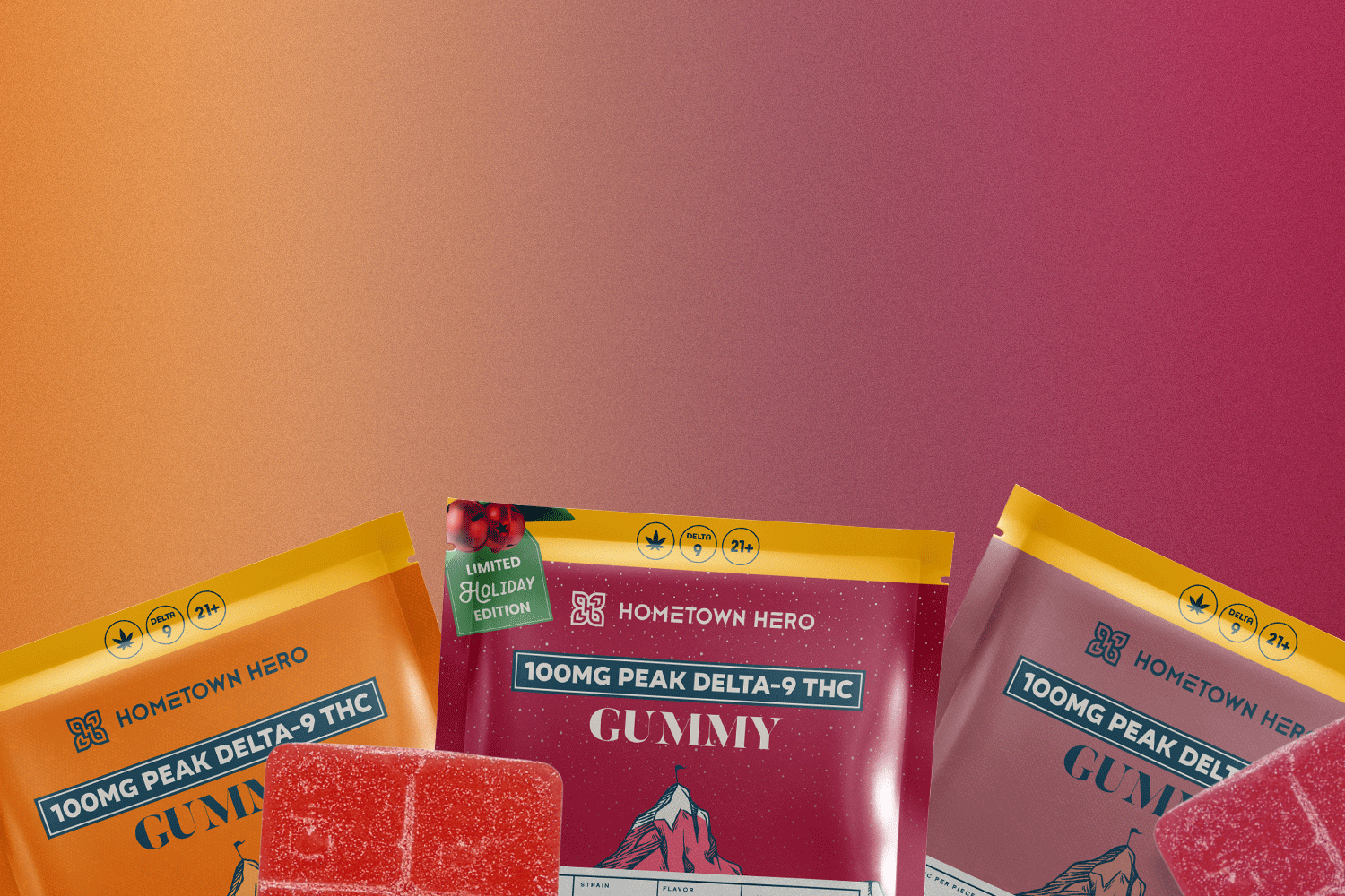 assortment of 100mg edibles
