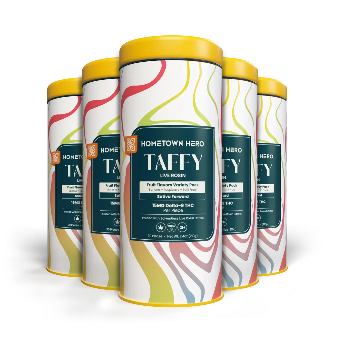 5 tins of fruit thc taffy