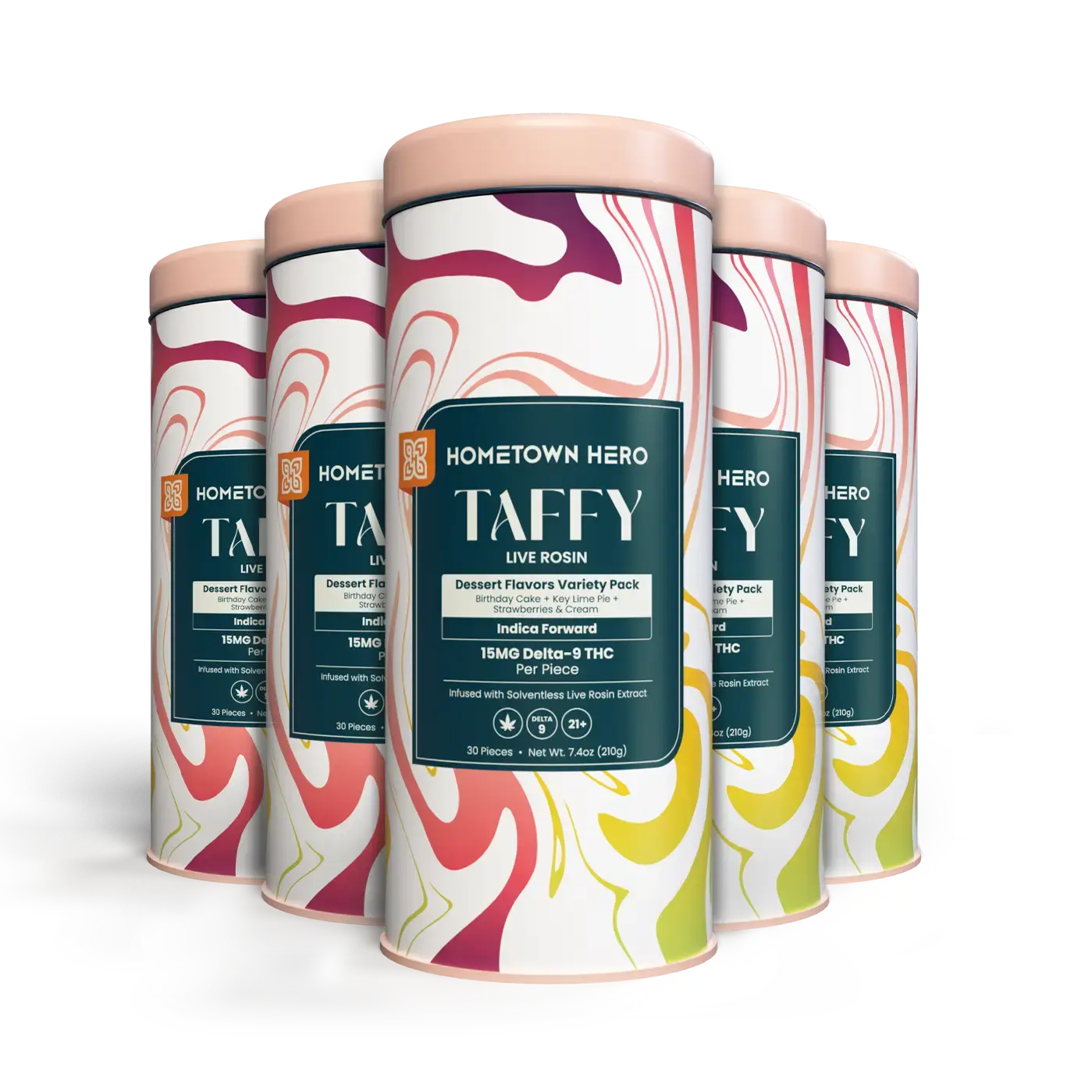 5 tins of dessert thc taffy