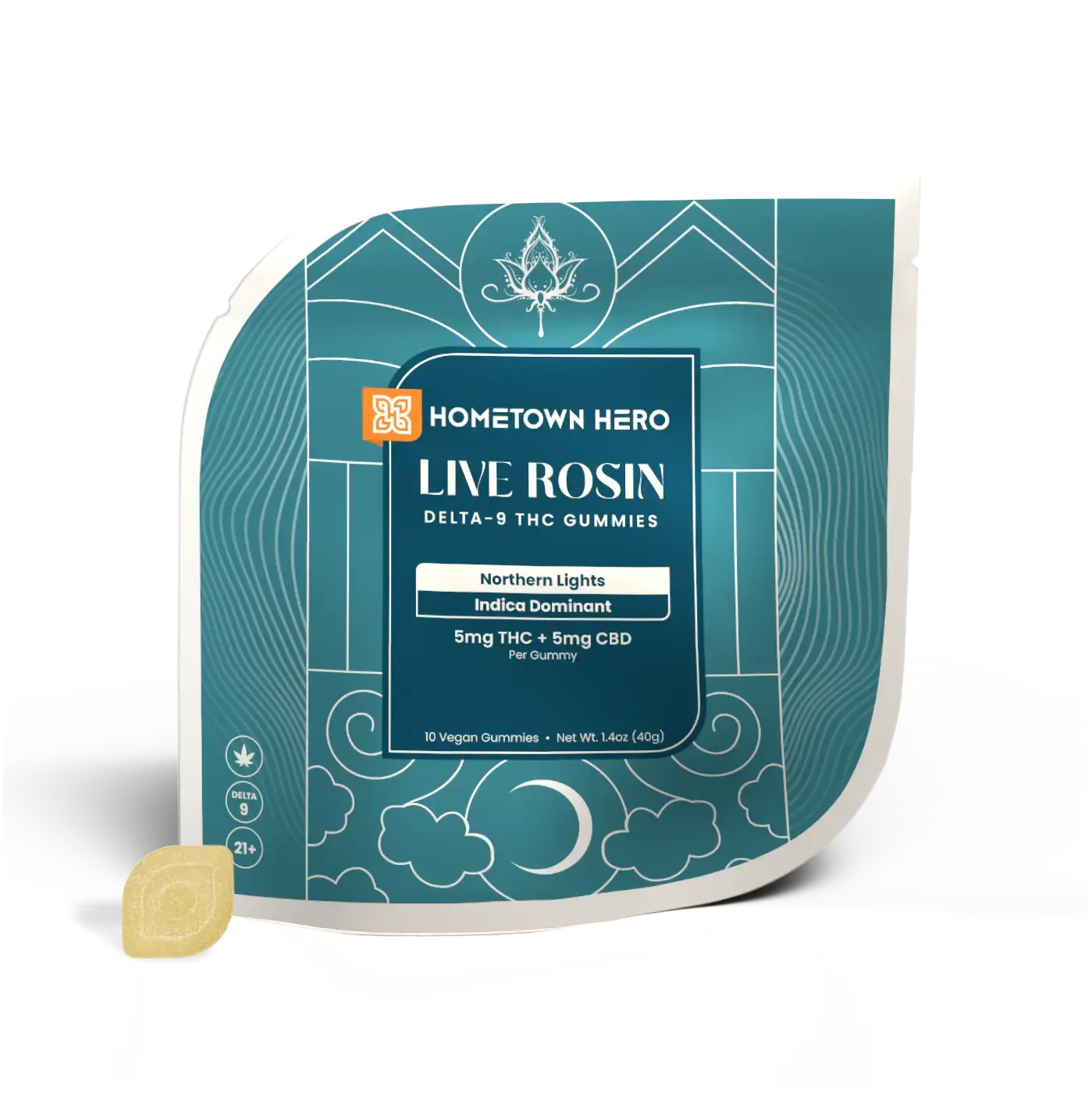Pack of Northern Lights Indica Live Rosin Gummies with Delta-9 THC and CBD