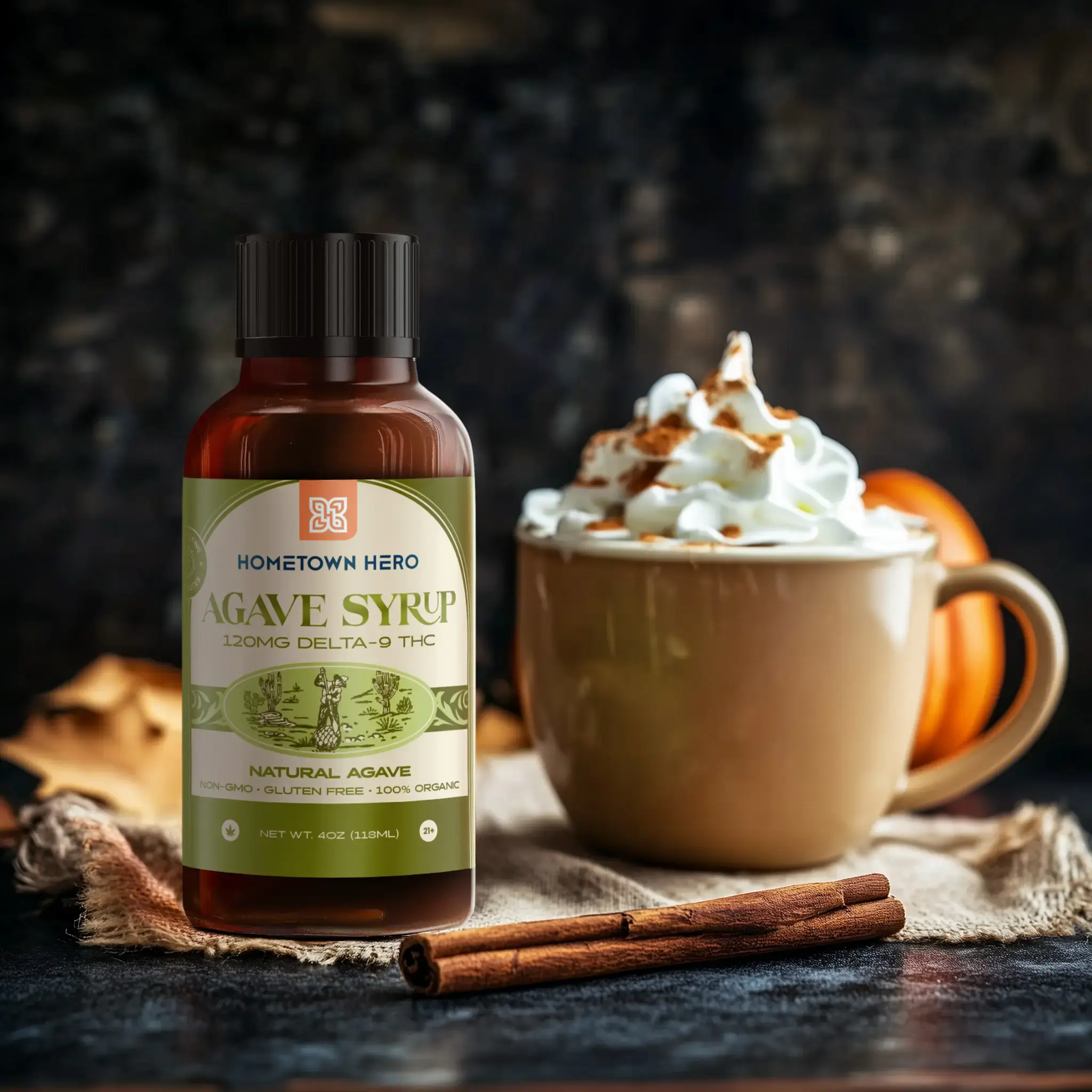 agave thc syrup in a pumpkin spice latter