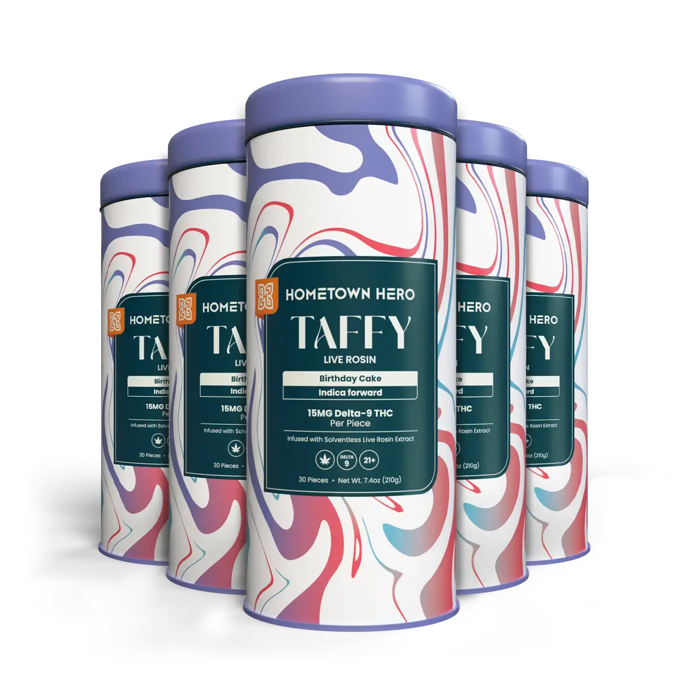5 tins of birthday cake thc taffy