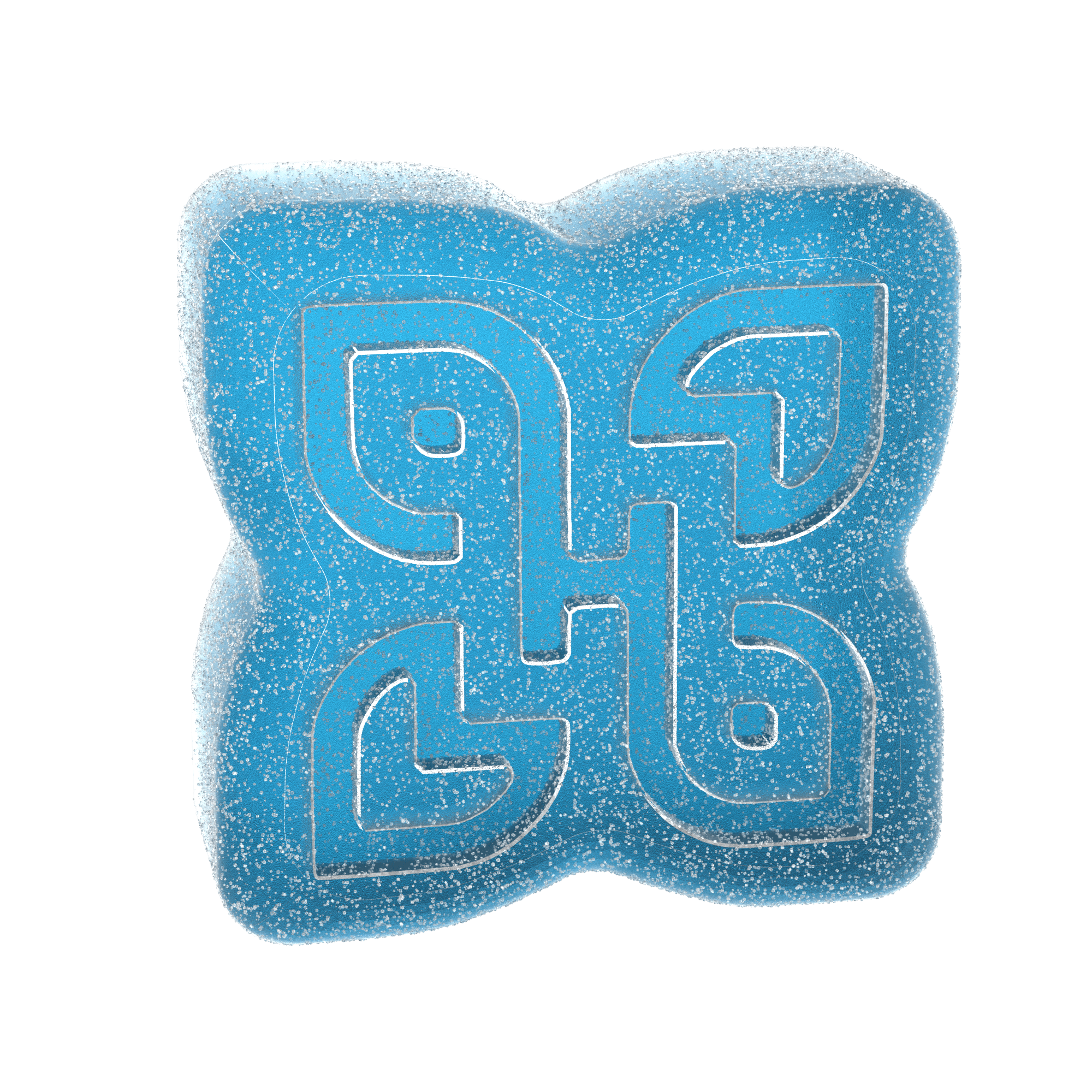 up close blue gummy