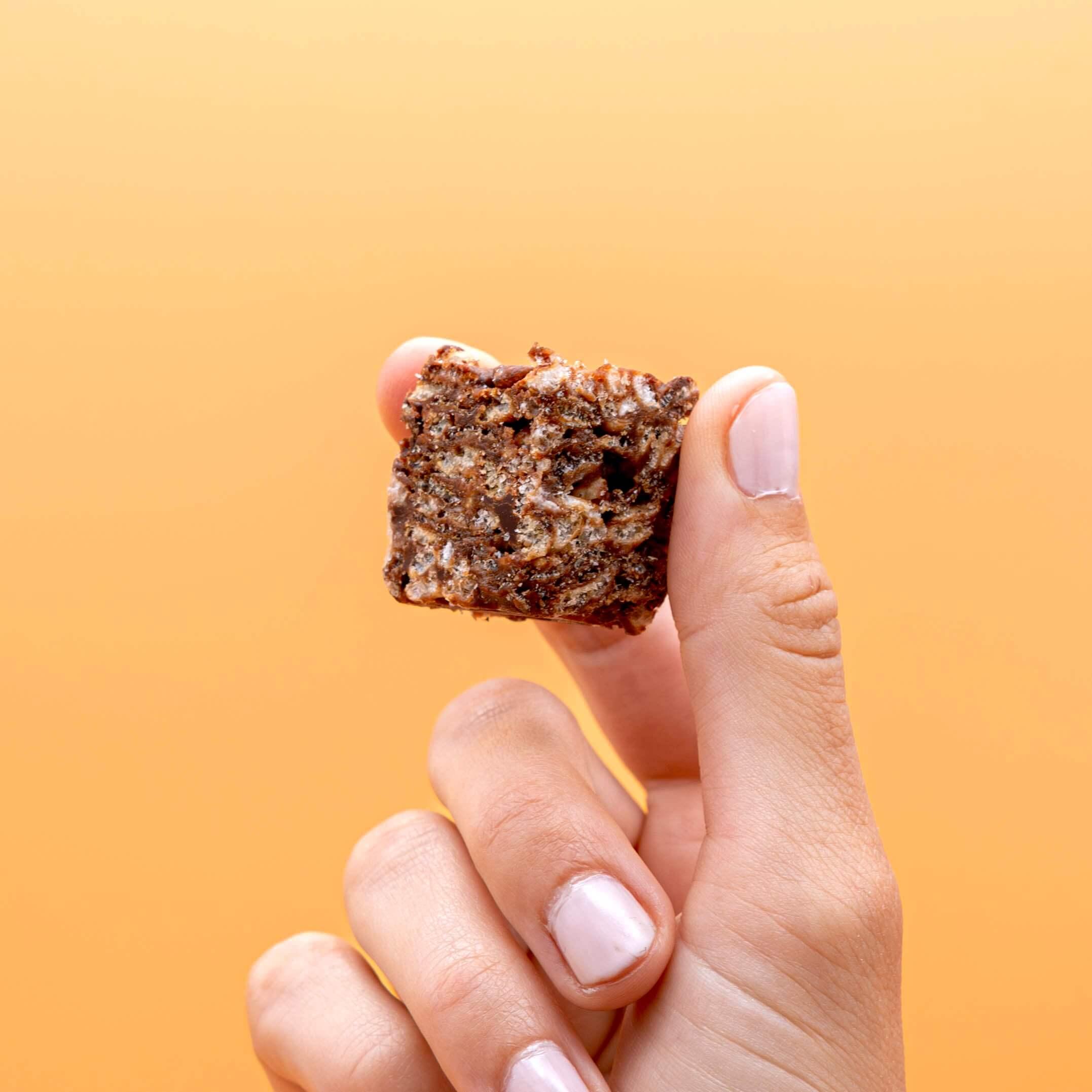 cereal bite in hand