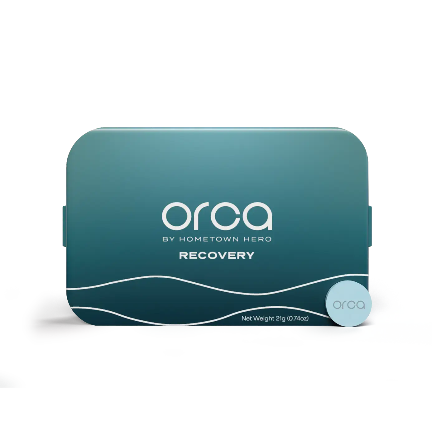 ORCA Recovery blue tin with pill