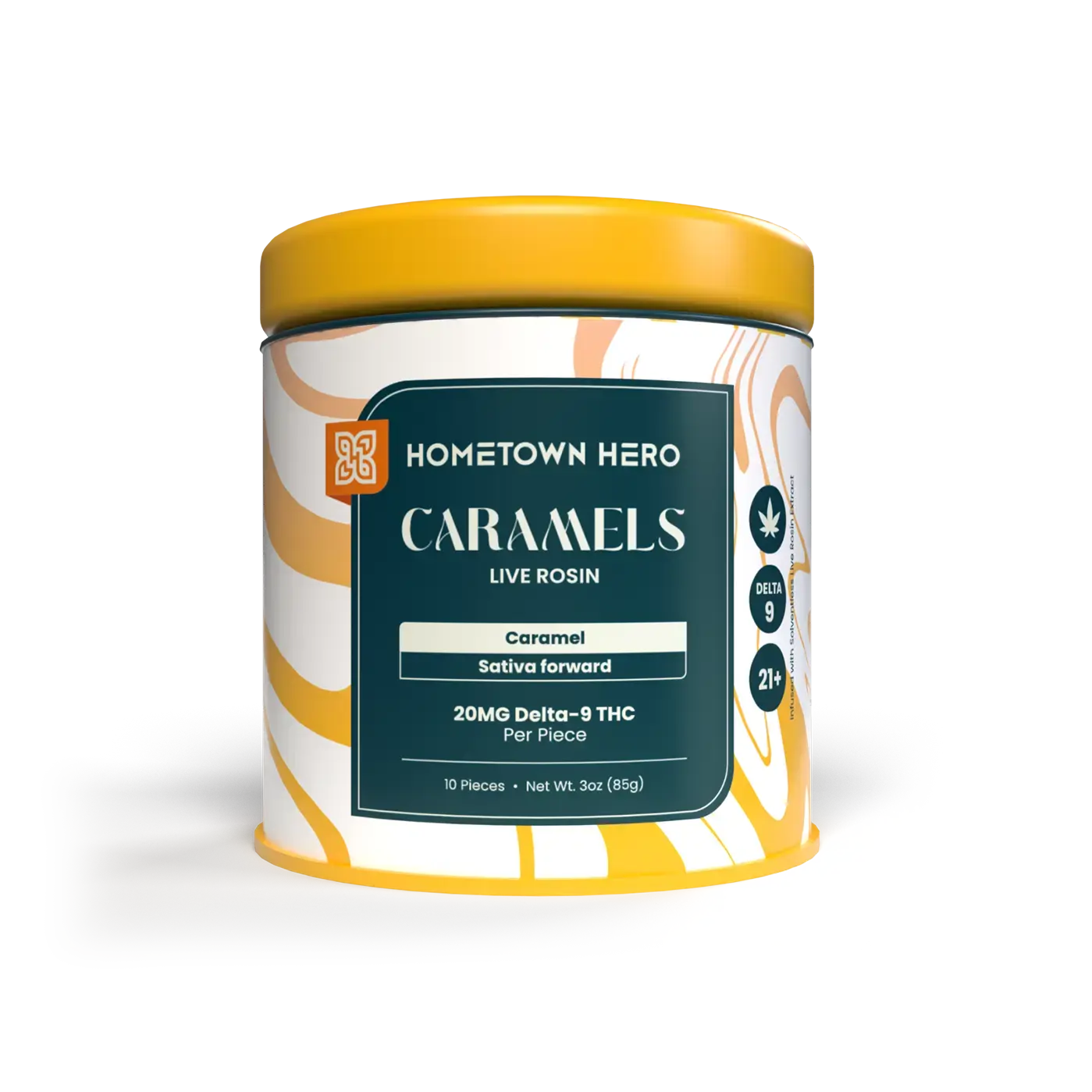 10 piece delta 9 caramels tin