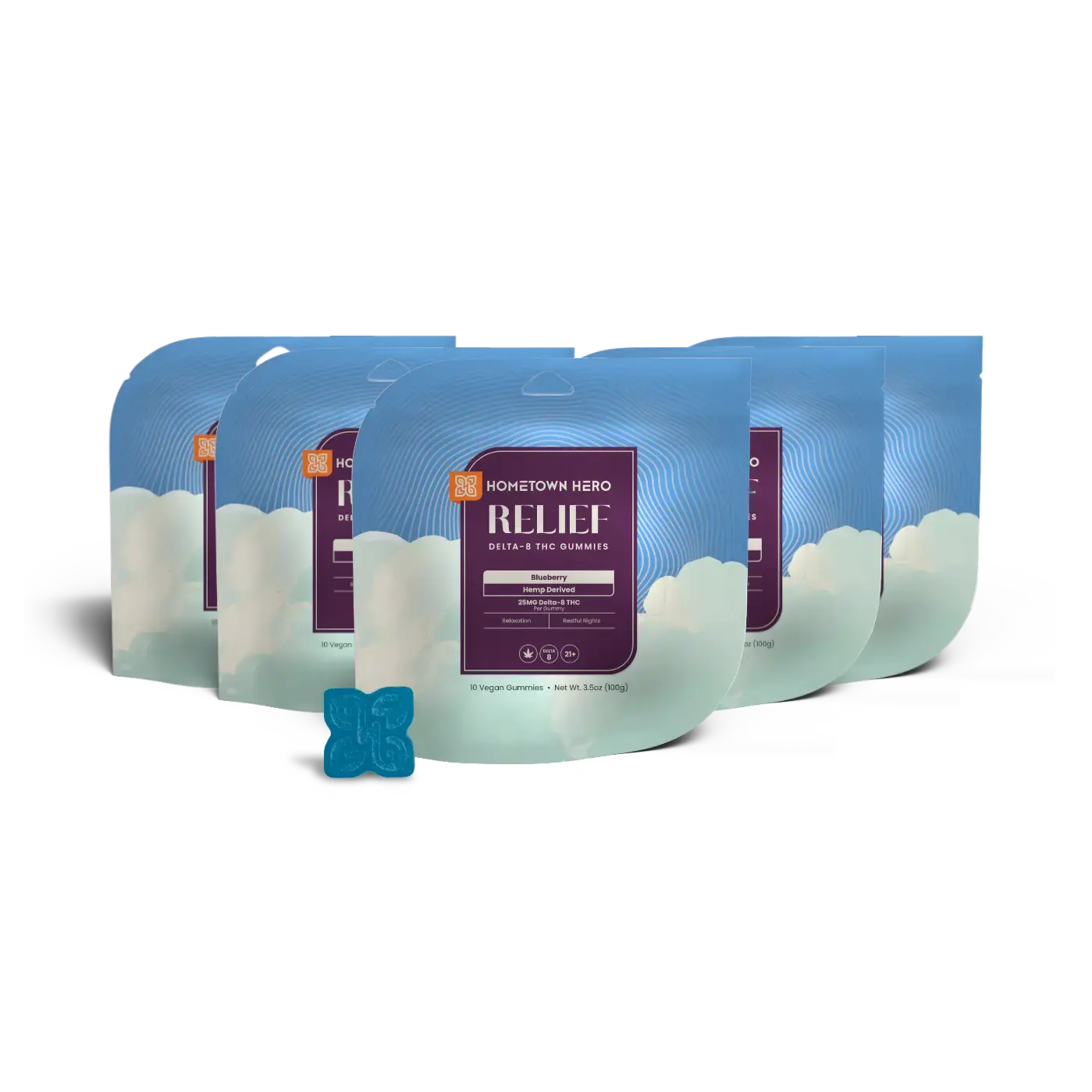 5 bags of Blueberry Delta-8 THC Gummies