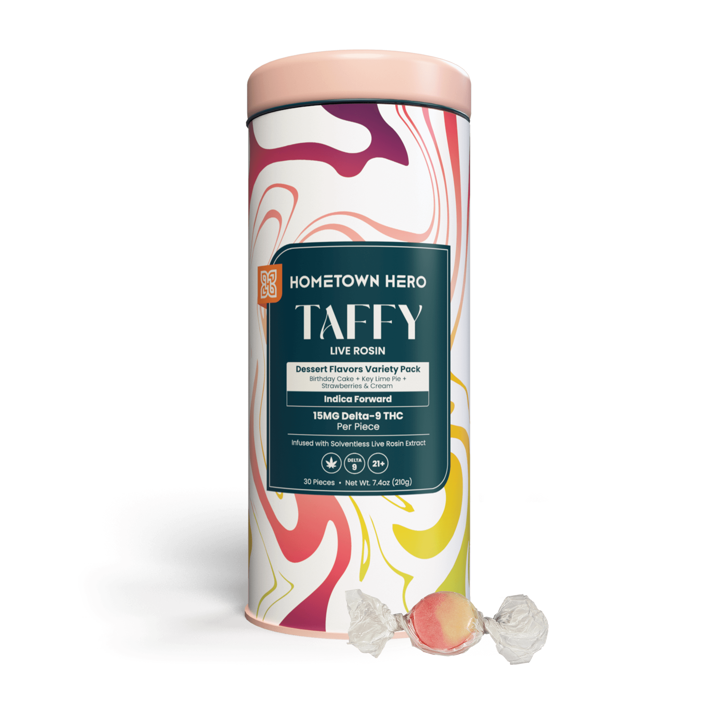 mixed dessert flavors variety pack of delta 9 live rosin taffy