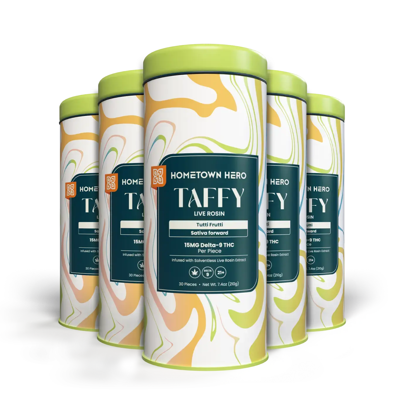 5 tins of tutti frutti thc taffy