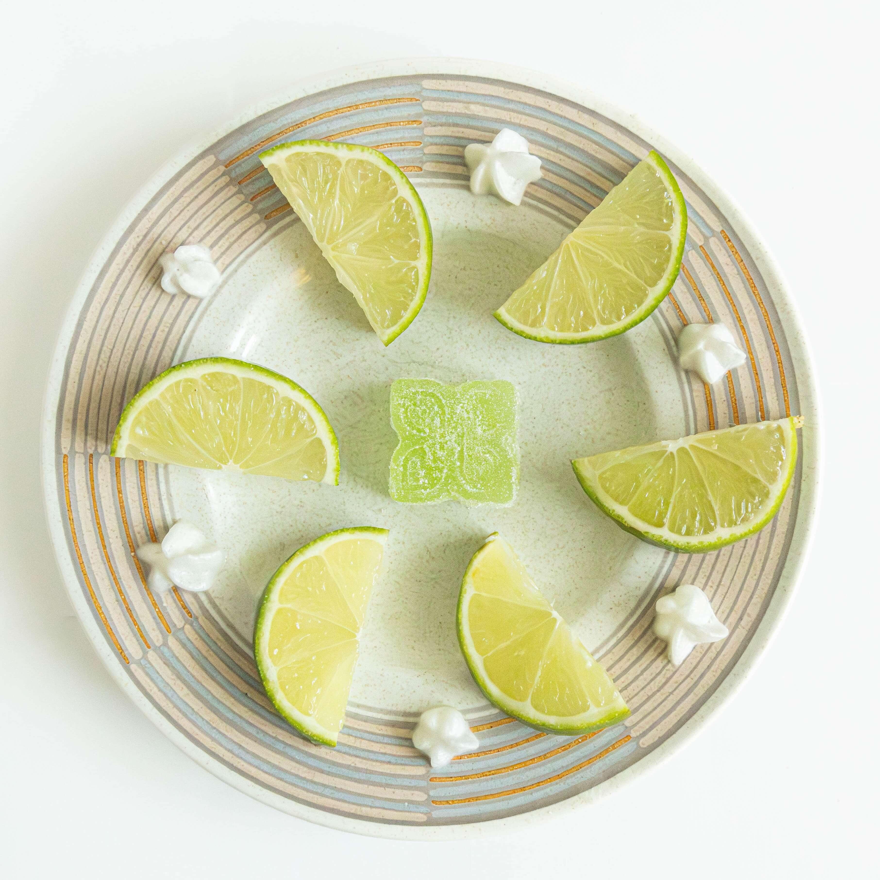 lime wedges and a gummy
