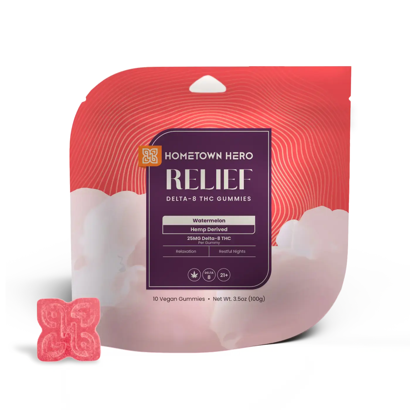 Watermelon Delta-8 THC Gummies 25mg Bag